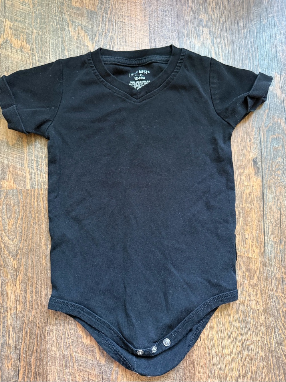 Little Bipsy Black V-Neck Baby One-Piece Bodysuit